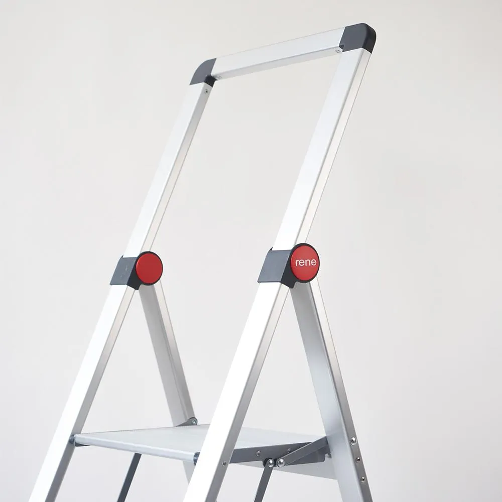 RENE Hashigo Ultra Slim 4-Step Stool Handle (Silver)