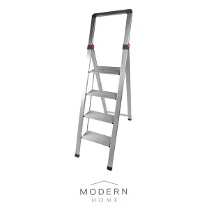 RENE Hashigo Ultra Slim 4-Step Stool Handle (Silver)