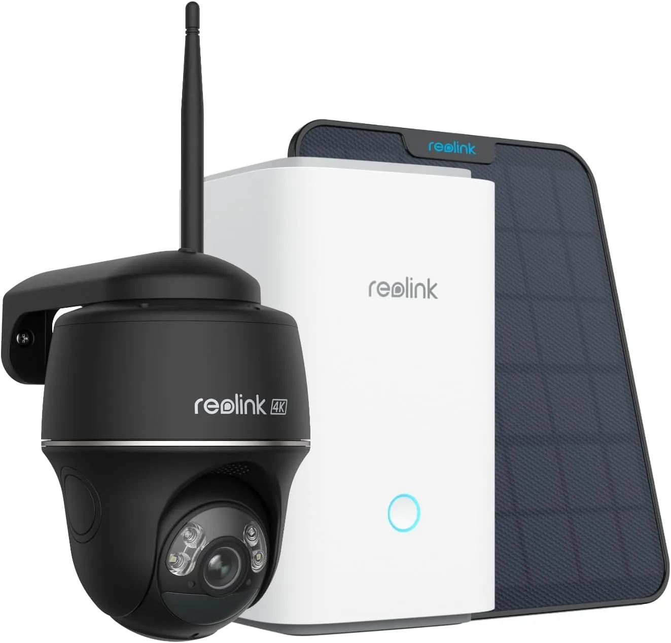 REOLINK Home Hub with Argus PT Ultra Black - 360° Pan Tilt Solar Battery Outdoor Camera with 8MP Color Night Vision, 64GB microSD Card Included, Encrypted Local Storage, No Monthly Fees