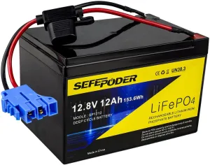 Replacement Battery Compatible with Peg Perego 12 Volt Toy Vehicle,12V 12Ah Lifepo4 Rechargeable Battery, Built-in 20A BMS