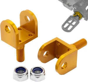 Replacement Foot Peg Mounts for E-Ride PRO SS, Sur-Ron Light Bee LBX, Talaria Sting MX3 MX4, Talaria XXX – Lightweight Anodized 7075 T6 Aluminum, 2 Pack (Gold)
