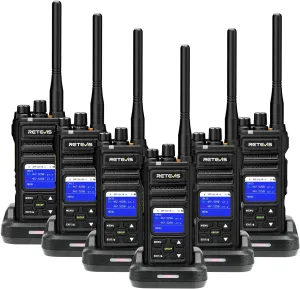 Retevis NR30S Professional Two Way Radio Long Range,Heavy Duty Walkie Talkies Waterproof IP67,Group Call,High Output,2800mAh Full-Shift,NOAA,GMRS Handheld Radio for Construction Security Team(6 Pack)