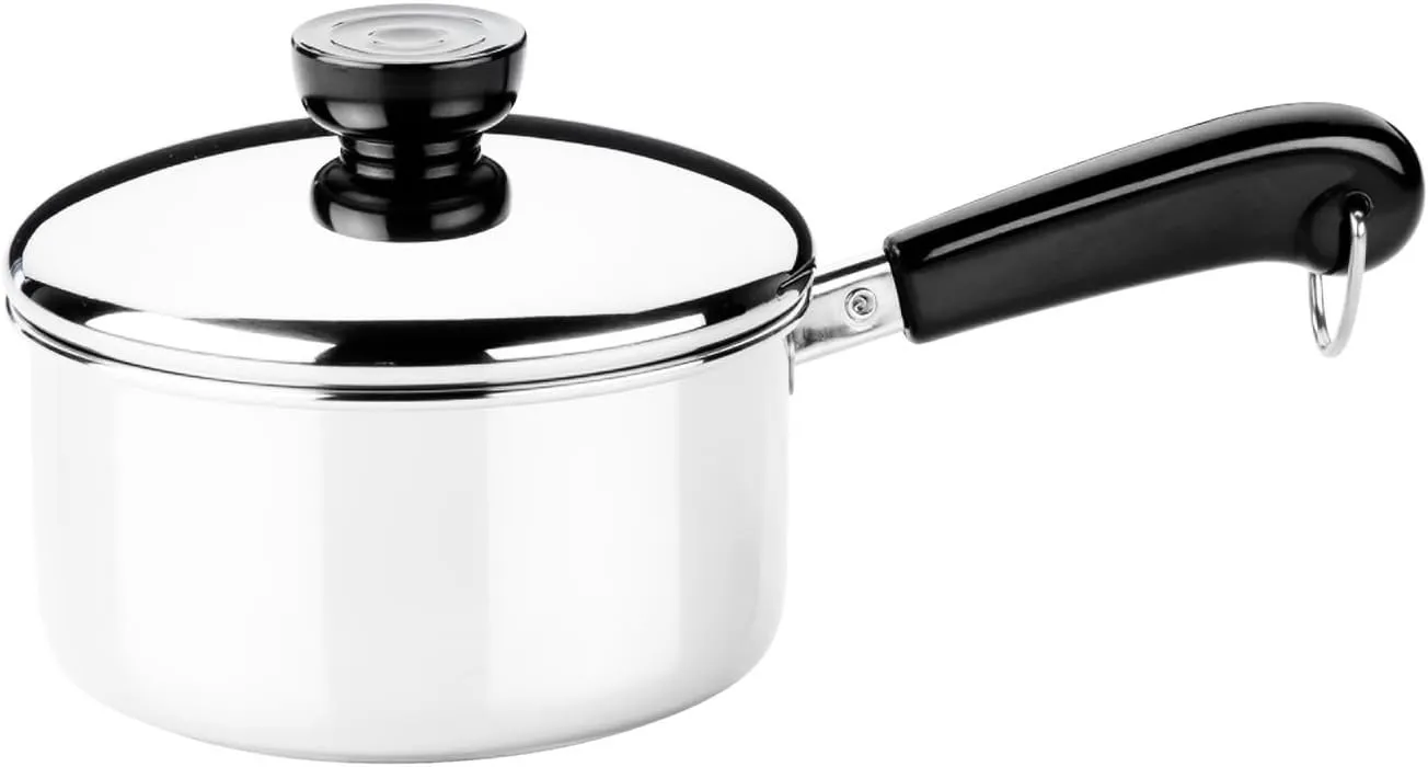 Revere Try-Ply Bottom 1-Quart Saucepan with Lid, Stainless Steel