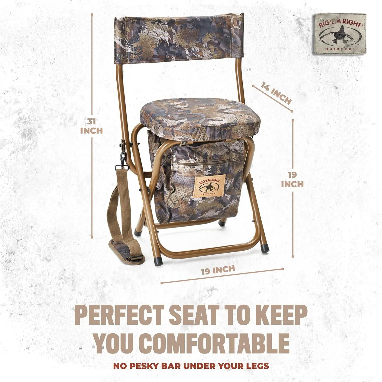 Rig'Em Right Waterfowl Hyde Hunting Stool for Blinds and Dove Hunting, Gore Optifade Timber