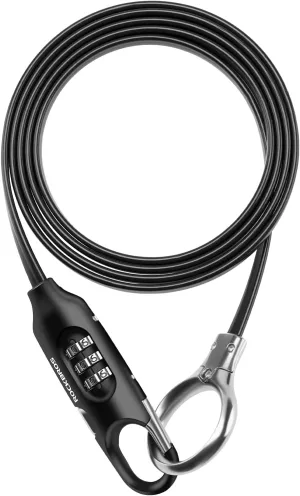 ROCKBROS 5FT Bike Lock Cable with Preset Combination Lightweight Versatile & Weatherproof Security Bike Lock Black