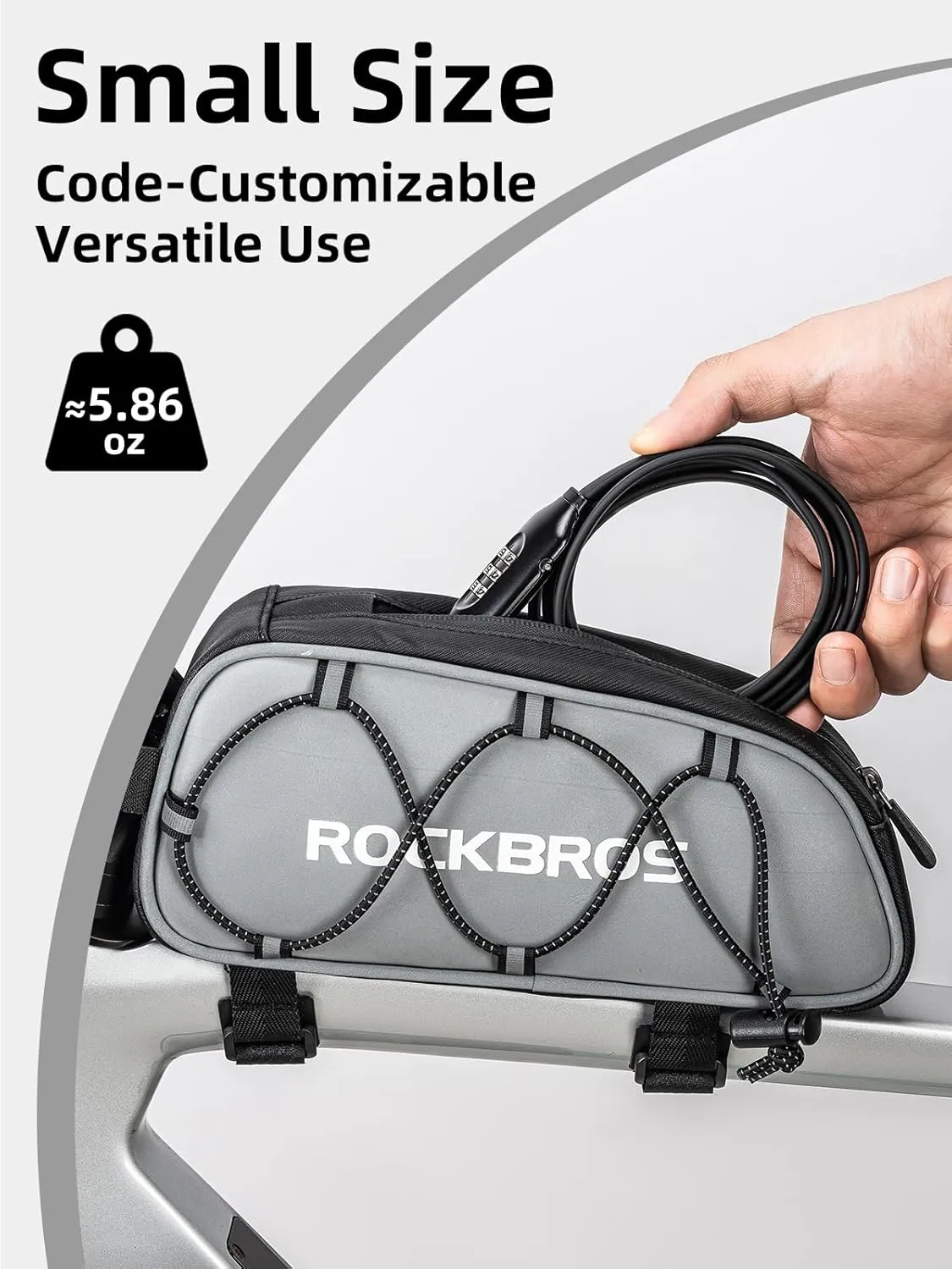ROCKBROS 5FT Bike Lock Cable with Preset Combination Lightweight Versatile & Weatherproof Security Bike Lock Black
