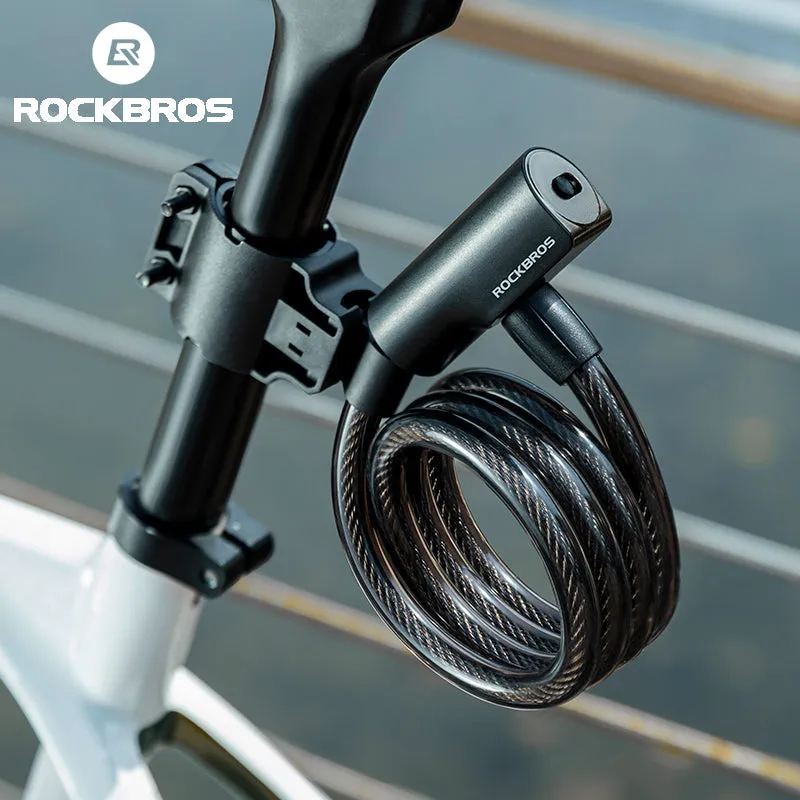 ROCKBROS Steel Cable Bike Lock - Anti-theft, Portable, Waterproof