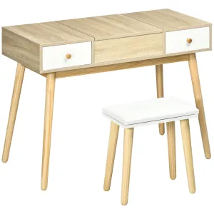 Rootz Hairdresser Set with Stool - Foldable Mirror - Scandinavian Design - Versatile Use - 100cm x 45cm x 118cm