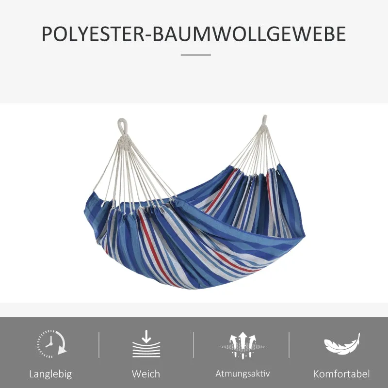 Rootz Outdoor Rod Hammock - Travel Hammock - Camping Hammock - Comfortable Cotton & Polyester - Easy Transport with Carry Bag - 310cm x 150cm - Supports Up to 180kg
