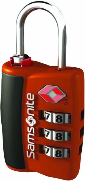 Samsonite Luggage 3 Dial Travel Sentry Combo Lock, Juicy Orange, One Size