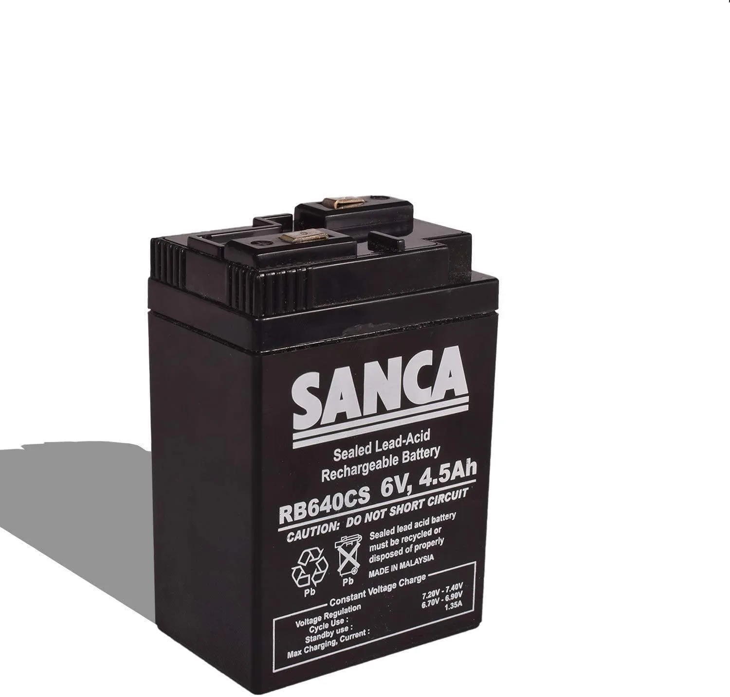 SANCA 6V 4.5Ah maintenance Free Rechargeable Battery (Push type terminals)