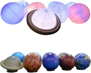 Sayok 0.25mmPVC 60'' Large Inflatable Planets Solar System (Eight Planets   Pluto   Sun   Moon-11pcs) Inflatable Planet Balloons with Air Pump for Children Early Learning Toys Educational Institution