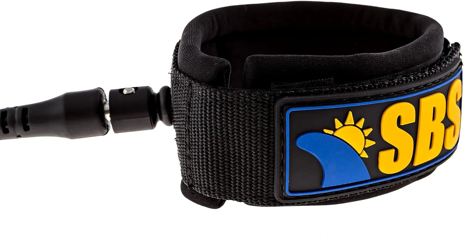 SBS 10' Coiled SUP Leash - Guaranteed for Life - Premium Design for Flat & Open Water Stand Up Paddle Board
