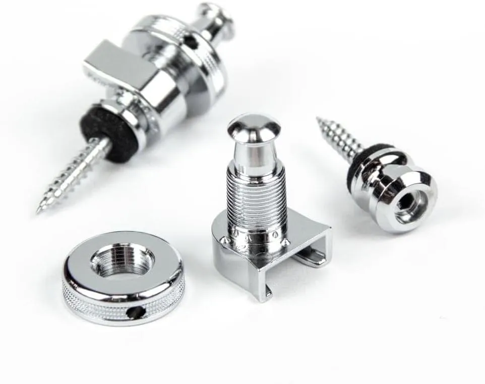 Schaller S Locks Guitar Strap Locks and Buttons (Pair) Chrome