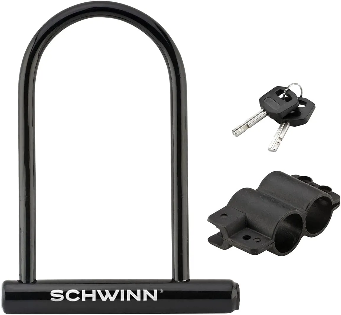Schwinn Bike Locks, Key Lock U-Lock or Lighted Lock Options, Heavy Duty Anti Theft, Lock for Outdoor Equipment and Bicycle