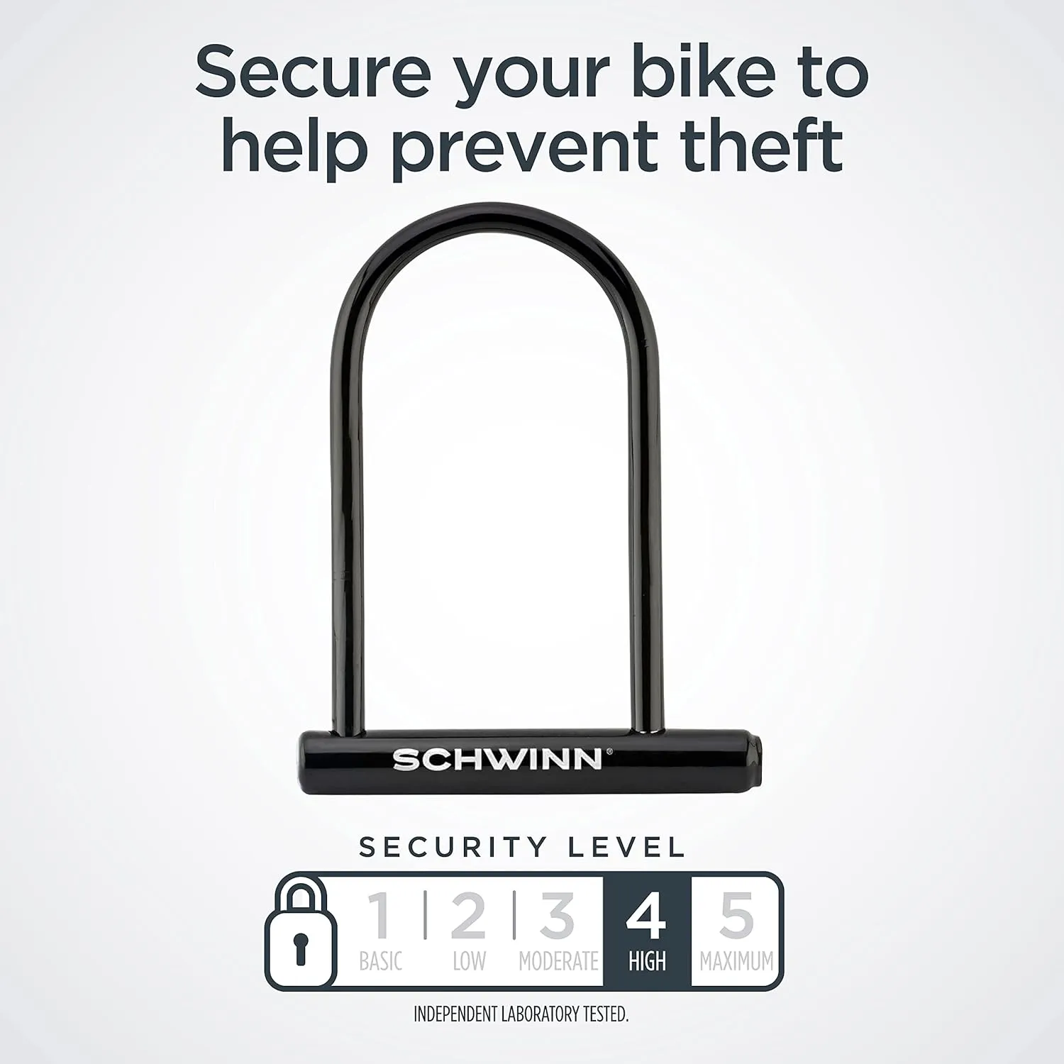 Schwinn Bike Locks, Key Lock U-Lock or Lighted Lock Options, Heavy Duty Anti Theft, Lock for Outdoor Equipment and Bicycle