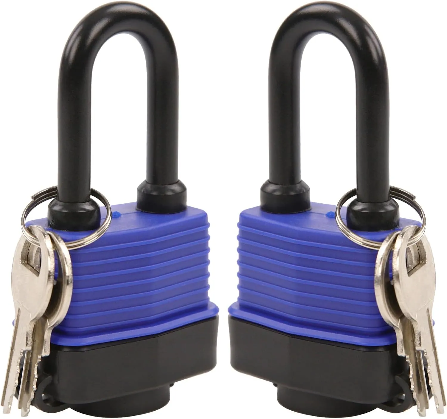 SEPOX® 2Pcs Heavy-Duty 44mm 1.75" Out-Door Padlock Keyed-Alike, Water-Proof Cover, Steel Lock with Same-Key, Weather-Proof Extra-Long-Shackle Anti-Rust, Brass Cylinder for Boat,Fishing, Marine,Fence