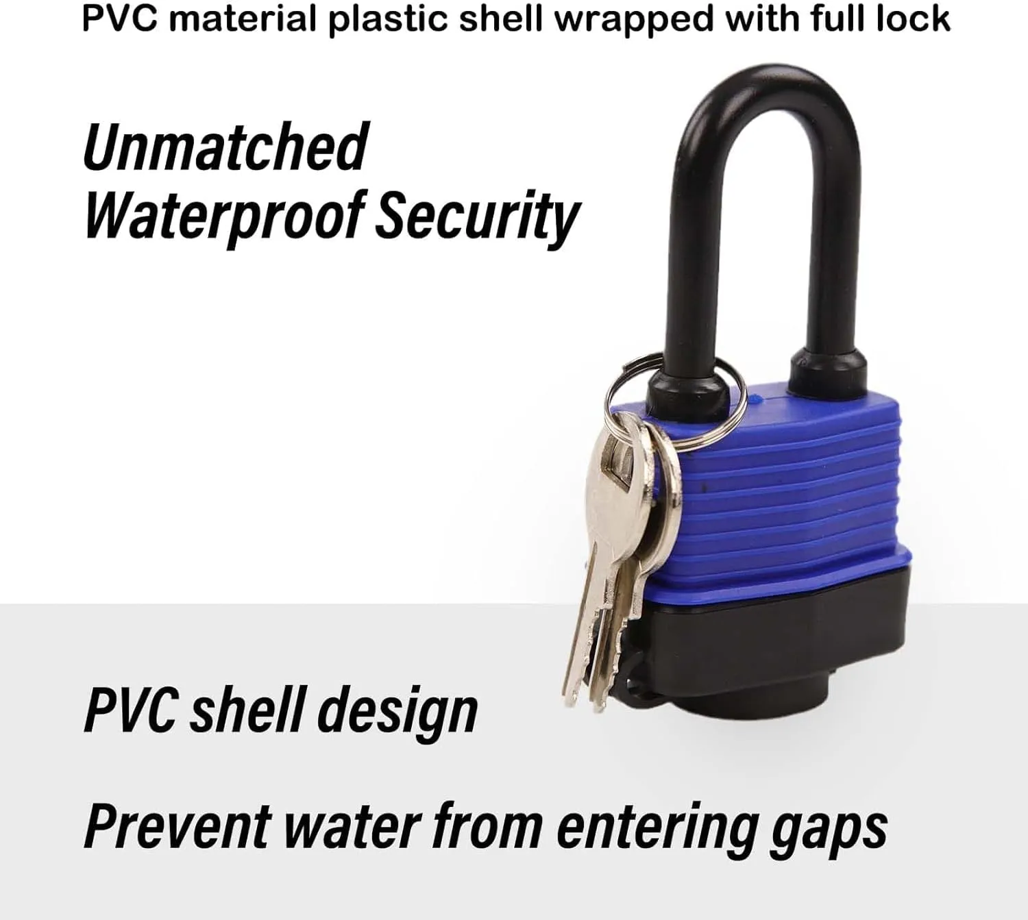 SEPOX® 2Pcs Heavy-Duty 44mm 1.75" Out-Door Padlock Keyed-Alike, Water-Proof Cover, Steel Lock with Same-Key, Weather-Proof Extra-Long-Shackle Anti-Rust, Brass Cylinder for Boat,Fishing, Marine,Fence