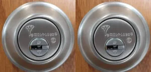 Set of 2 High Security Mul-T Lock Cronus Junior Deadbolts with 5 Keys (Both keyed Alike) (Stainless Steel)