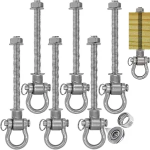 Set of 6 Permanent AntiRust Heavy Duty Swing Hangers 180° Bearing Swing 1500 LB Capacity sandbag Yoga Swing Hammock Chair,11"