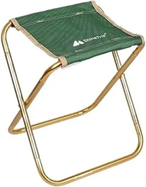 Shine Trip Portable Folding Stool Aluminum Alloy Outdoor Chair Fit for Travel Beach Fishing Compact Mazha Train Fit for Seat(Green)