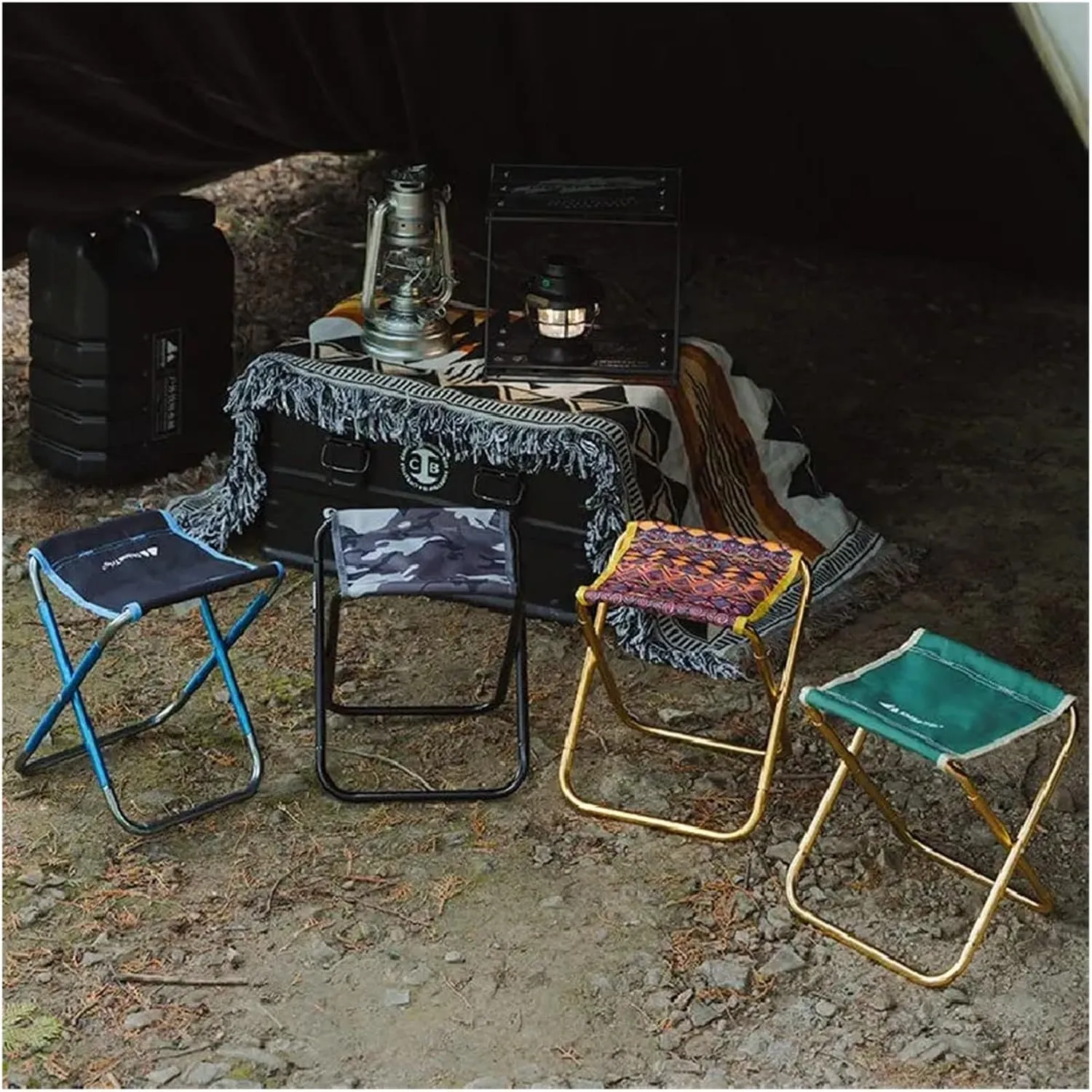 Shine Trip Portable Folding Stool Aluminum Alloy Outdoor Chair Fit for Travel Beach Fishing Compact Mazha Train Fit for Seat(Green)