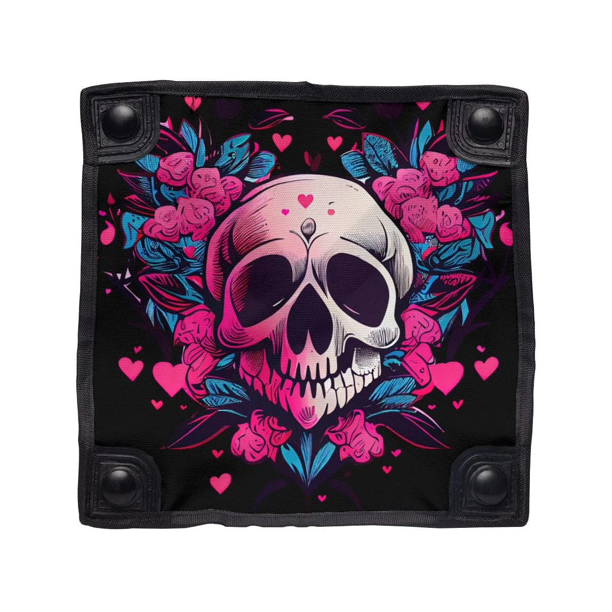 Skull Heart Folding Fishing Camping Stool