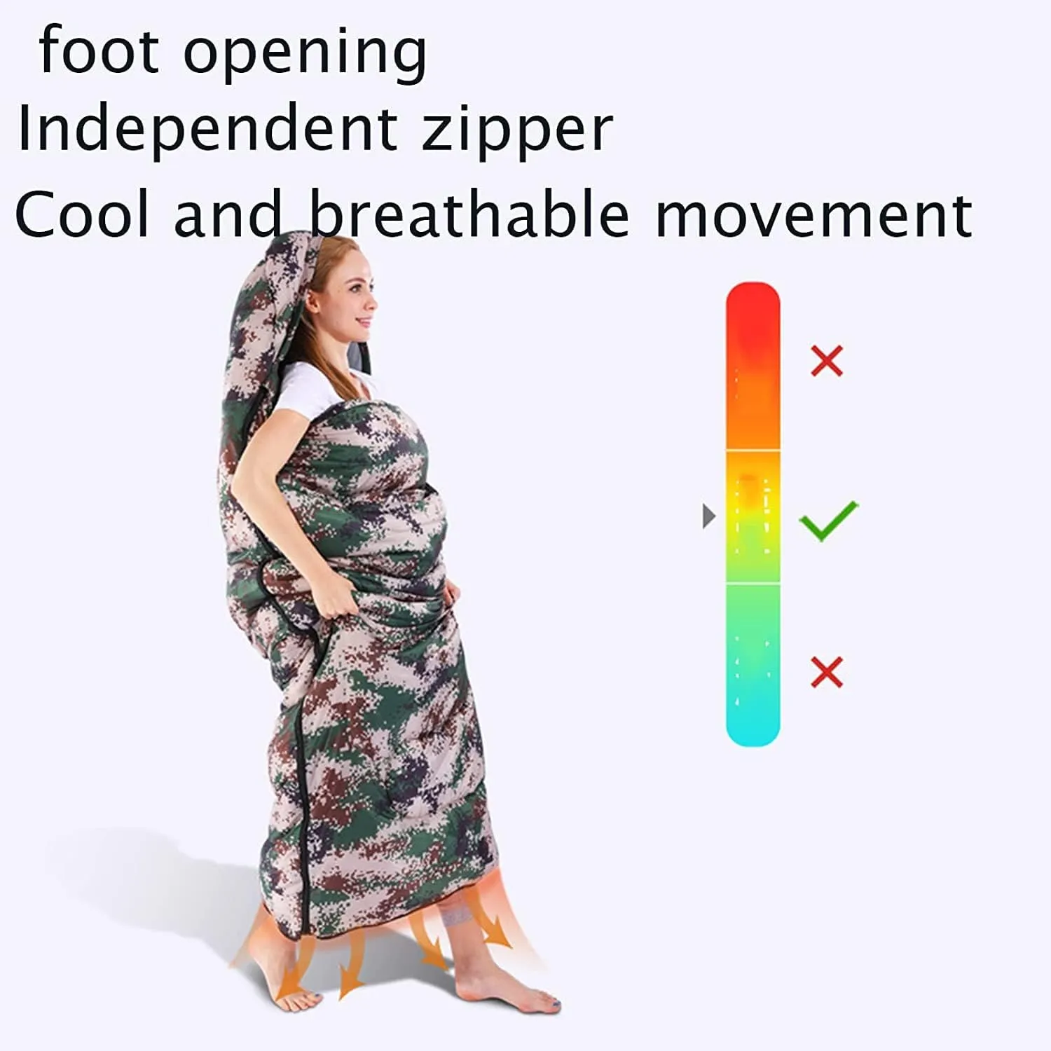 Sleeping Bag, 3 Seasons Warm Lightweight Sleeping Bag for Adults, Waterproof Outdoor Sleeping Bags with Portable Compression Bag for Camping Backpacking Hiking，A