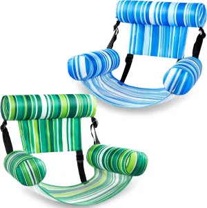 SLOOSH Inflatable Pool Floats Adult,2 Packs Floating Lounge Chairs,Blow up Pool Noodles for Adult Heavy Duty,Floating Chair for Party Summer Water Beach Lake Fun