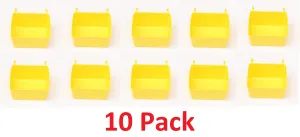Small Plastic Yellow Pegboard Storage / Parts Bins -Heavy duty -10 Pack