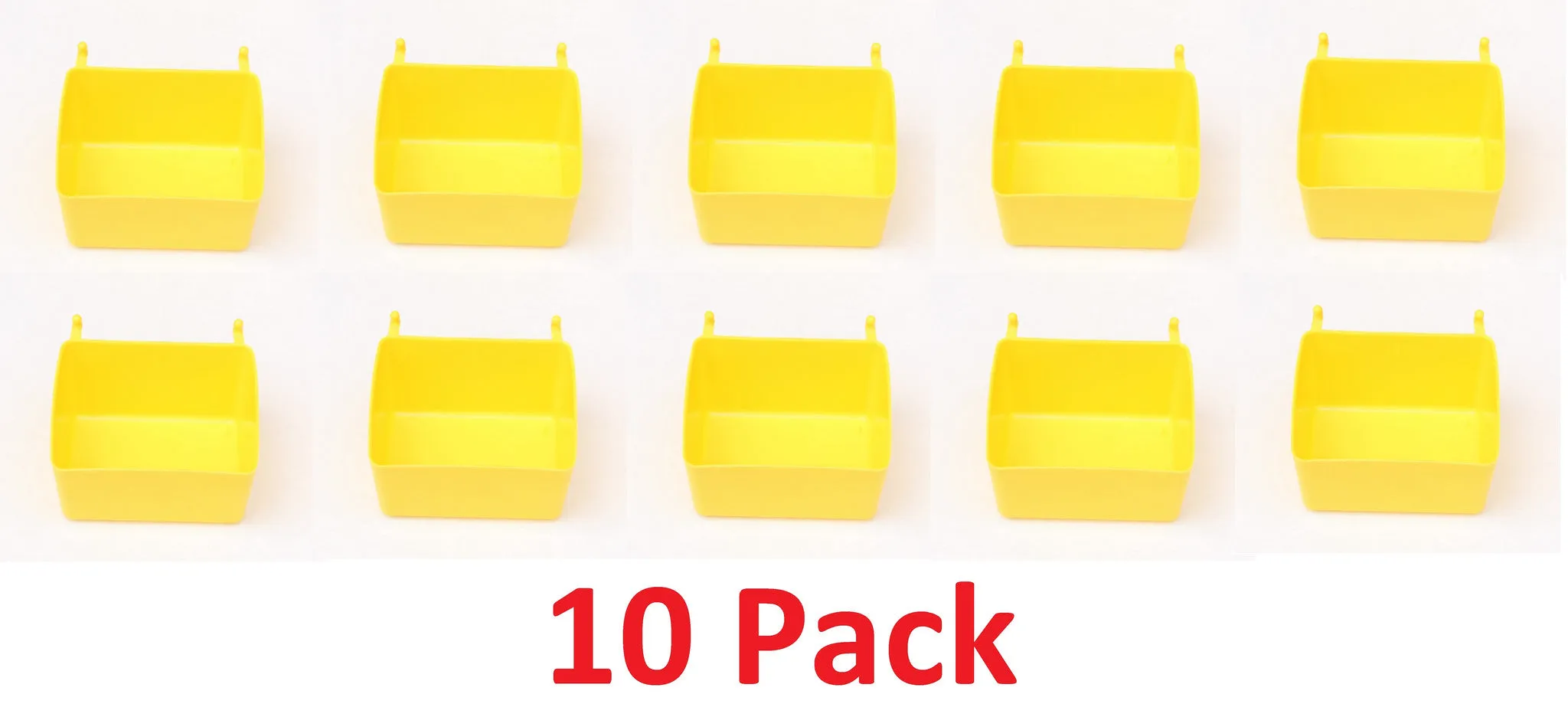 Small Plastic Yellow Pegboard Storage / Parts Bins -Heavy duty -10 Pack