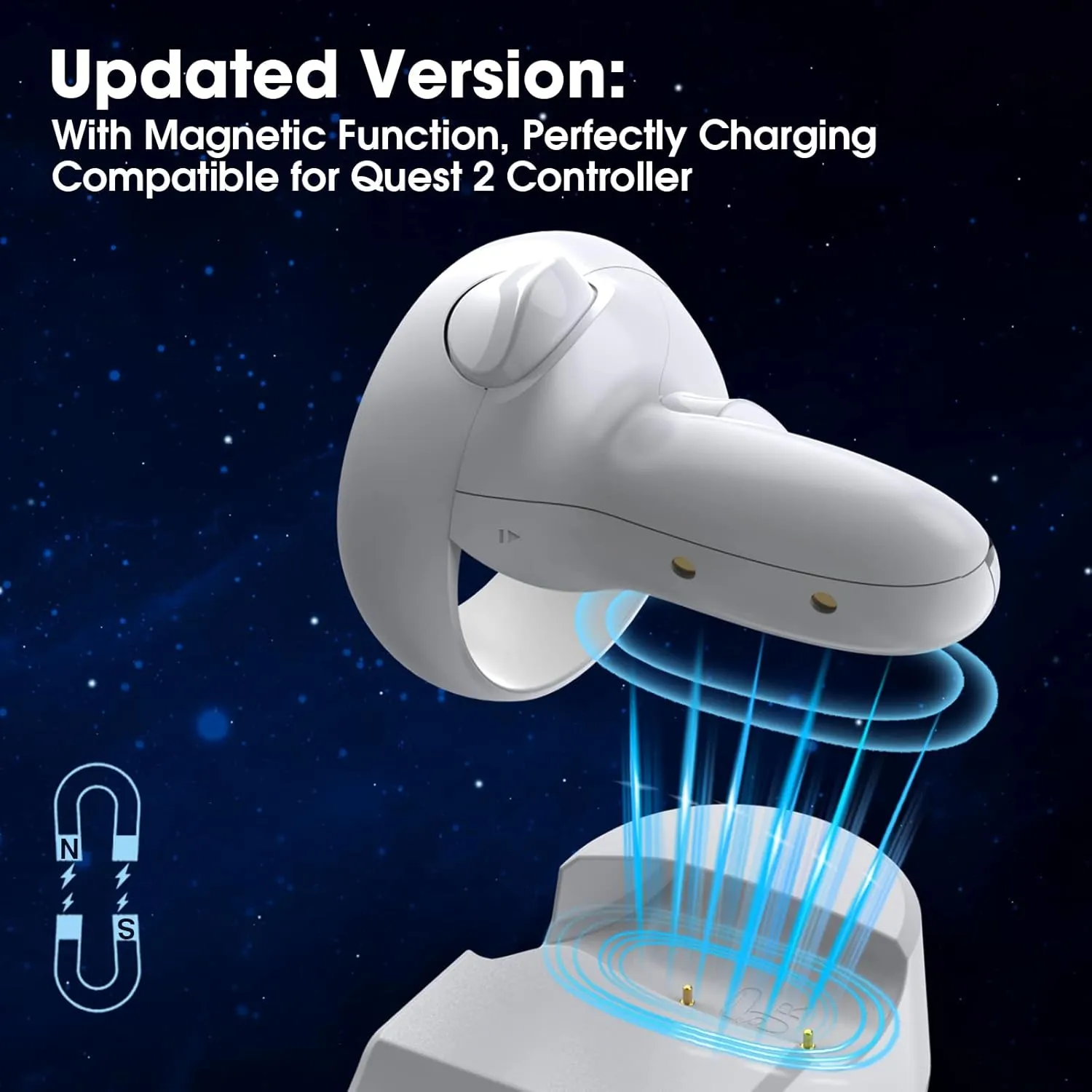 Smatree Quest 2 Charging Dock for Quest 2 VR Headset, Charge Controllers and Headset Simultaneously,[Updated Fit Elite Strap], with 2 Rechargeable Controller Batteries(NO AC Adapter)