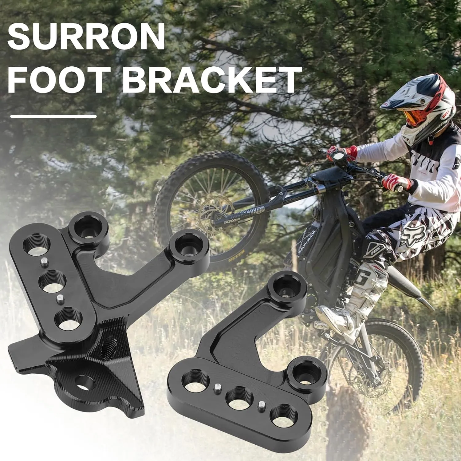 SMOTECC Surron Foot Peg Brackets, Electric Bike CNC Motorcycle FootPeg Pedal Bracket Compatible with Sur Ron Light Bee X/Sur Ron Light Bee S -Black