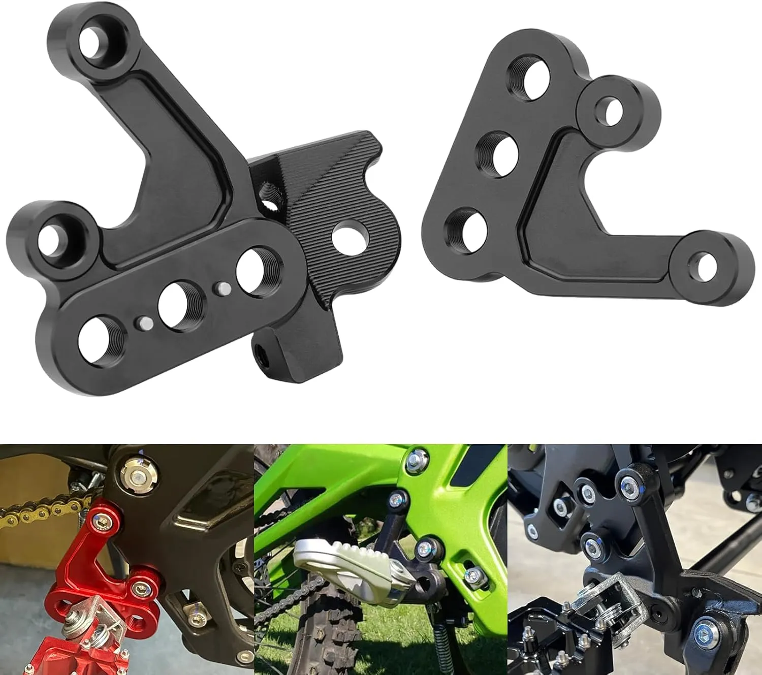 SMOTECC Surron Foot Peg Brackets, Electric Bike CNC Motorcycle FootPeg Pedal Bracket Compatible with Sur Ron Light Bee X/Sur Ron Light Bee S -Black