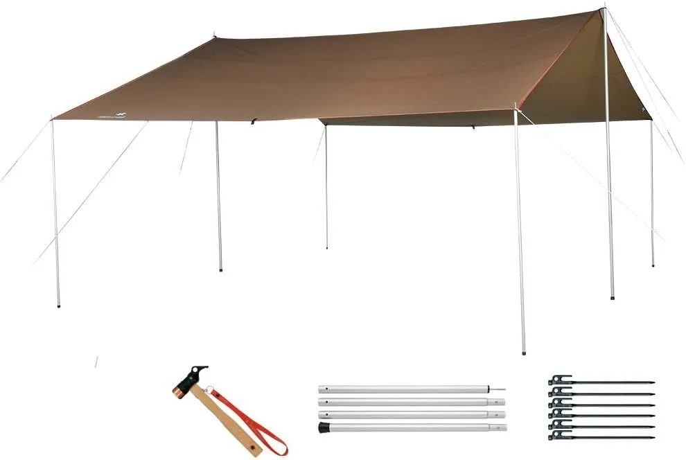 Snow Peak TP-842S HD Tarp Shield Recta, L Pro Set, for 8 People, Large, Outdoor Camping