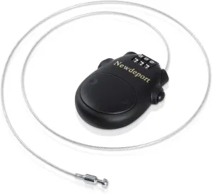 Snowboard Cable Lock: 29.5 Inch Retractable Steel Cable - Bike, Helmet, Luggage, Stroller, Travel & Mini Ski Lock - Black