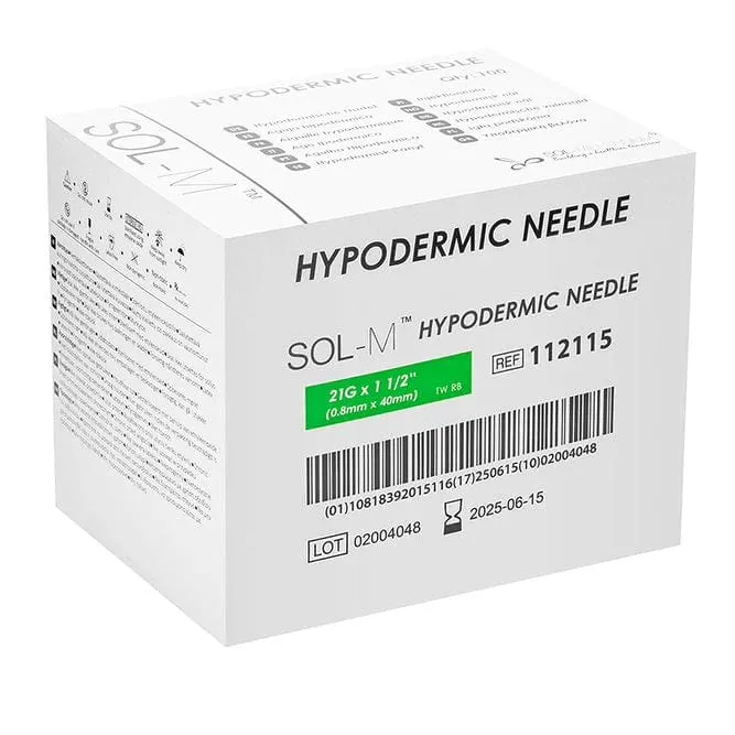 Sol-M Hypodermic Needle 21G 50mm