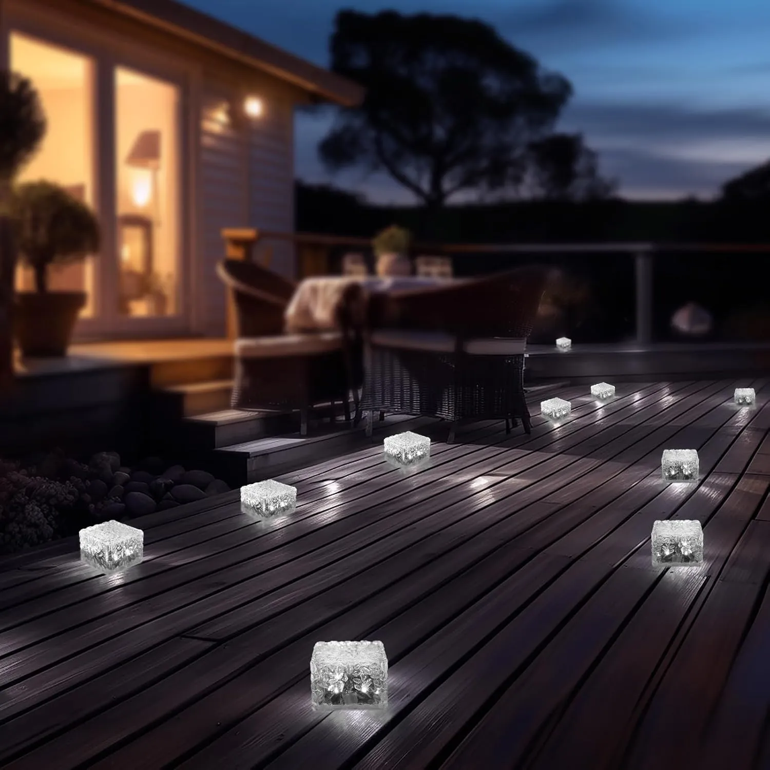 Solar Brick Lights-Outdoor Solar Lights for Yard-Solar Brick Landscape Path Light 6 Pack LED Light Brick Garden Decor for Pathway Patio Walkway Backyard Decoration, DS-XBZ-1-1-1