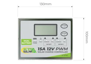 Solar Charge Regulator PWM, 15Amp Dual by KT Solar