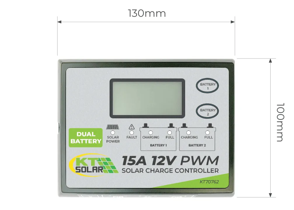 Solar Charge Regulator PWM, 15Amp Dual by KT Solar