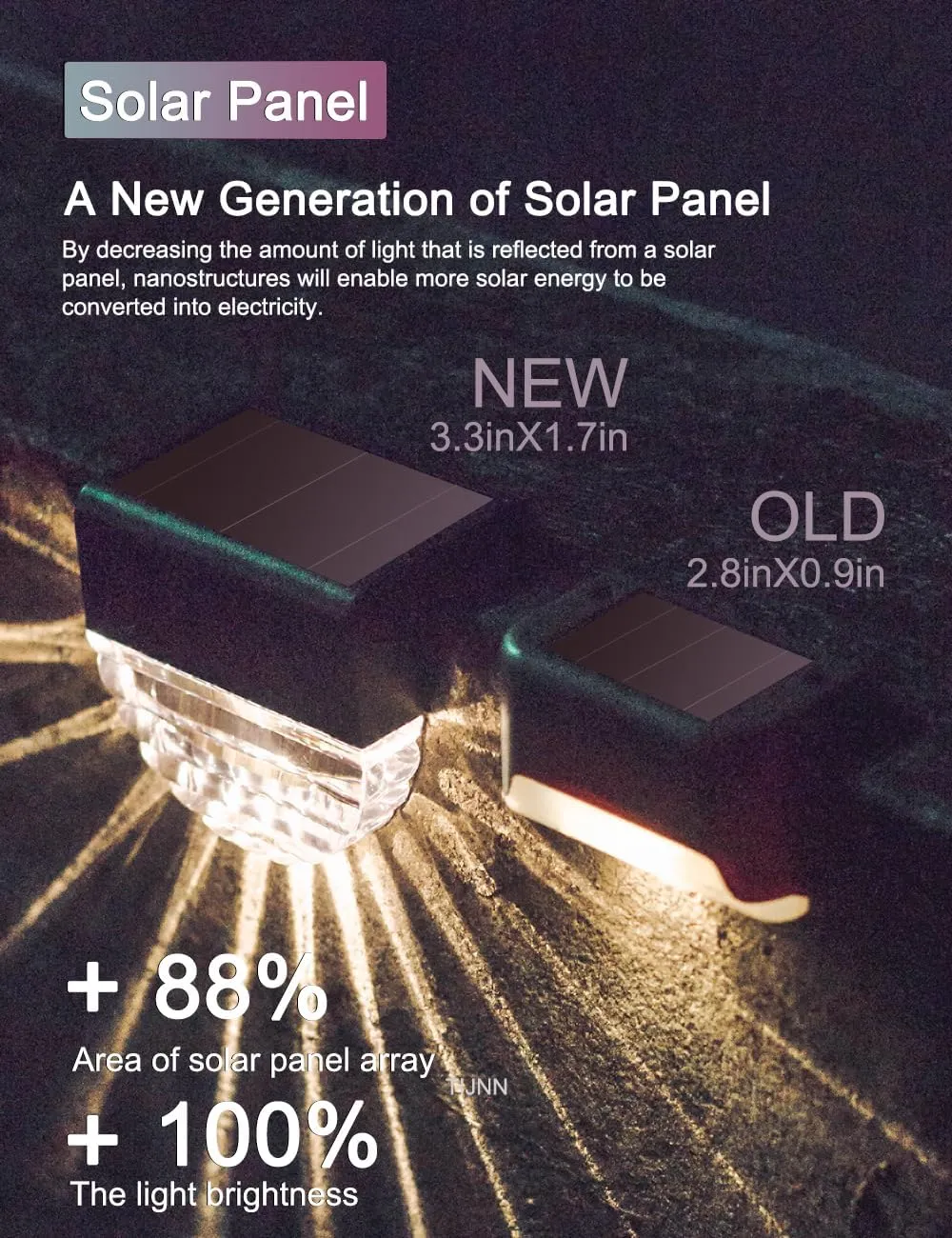Solar Deck Lights Outdoor, Fence Light Waterproof Led Lights for Outdoor Stairs, Step, Yard,Patio Decor Garden Illumination - 6 Pack