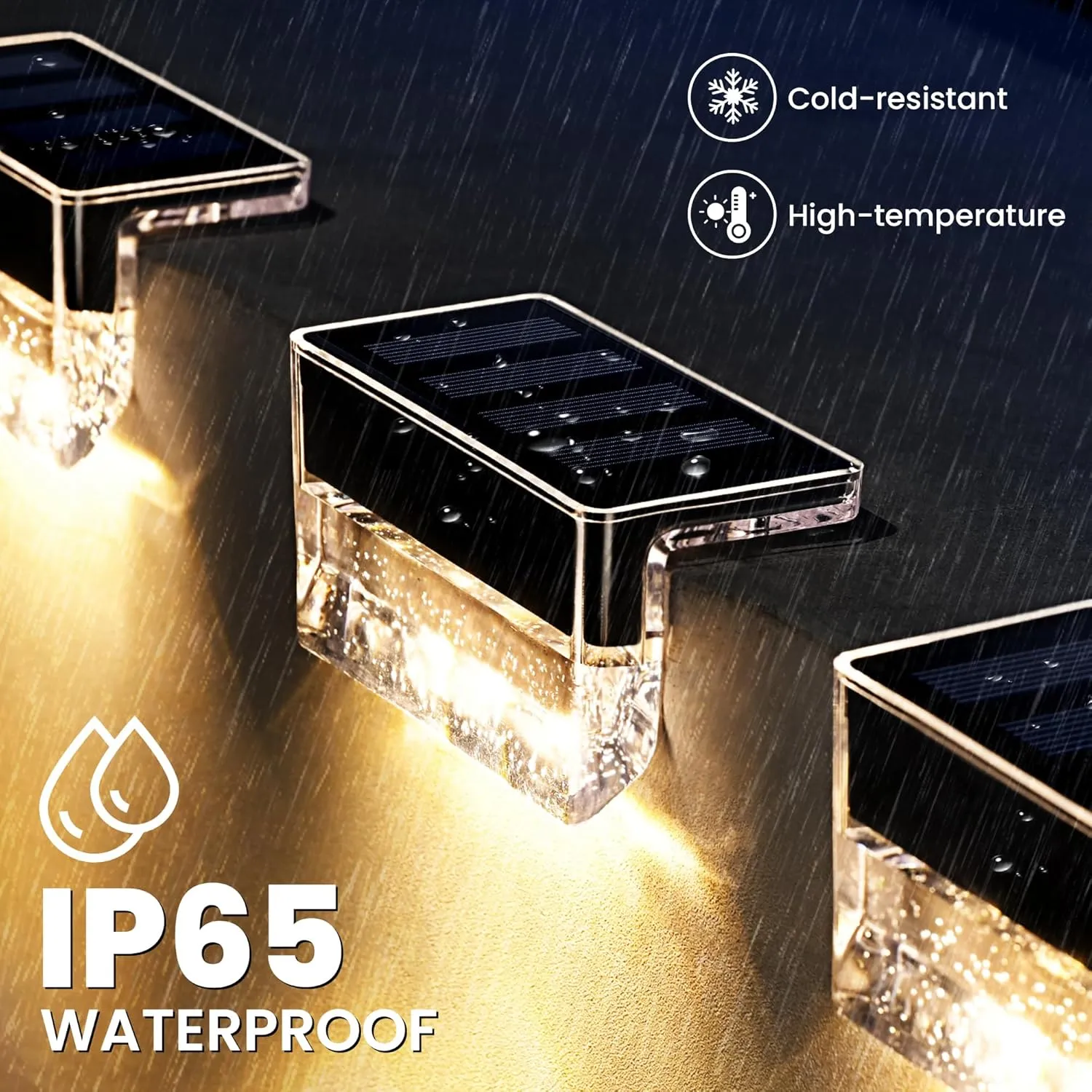 Solar Deck Lights, Solar Step Lights Outdoor Solares Powered Waterproof for Stairs Fence Balcony Patio Yard Garden Railing and Pool Decor(6pack, Warm White)