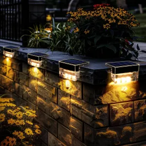 Solar Deck Lights, Solar Step Lights Outdoor Solares Powered Waterproof for Stairs Fence Balcony Patio Yard Garden Railing and Pool Decor(6pack, Warm White)