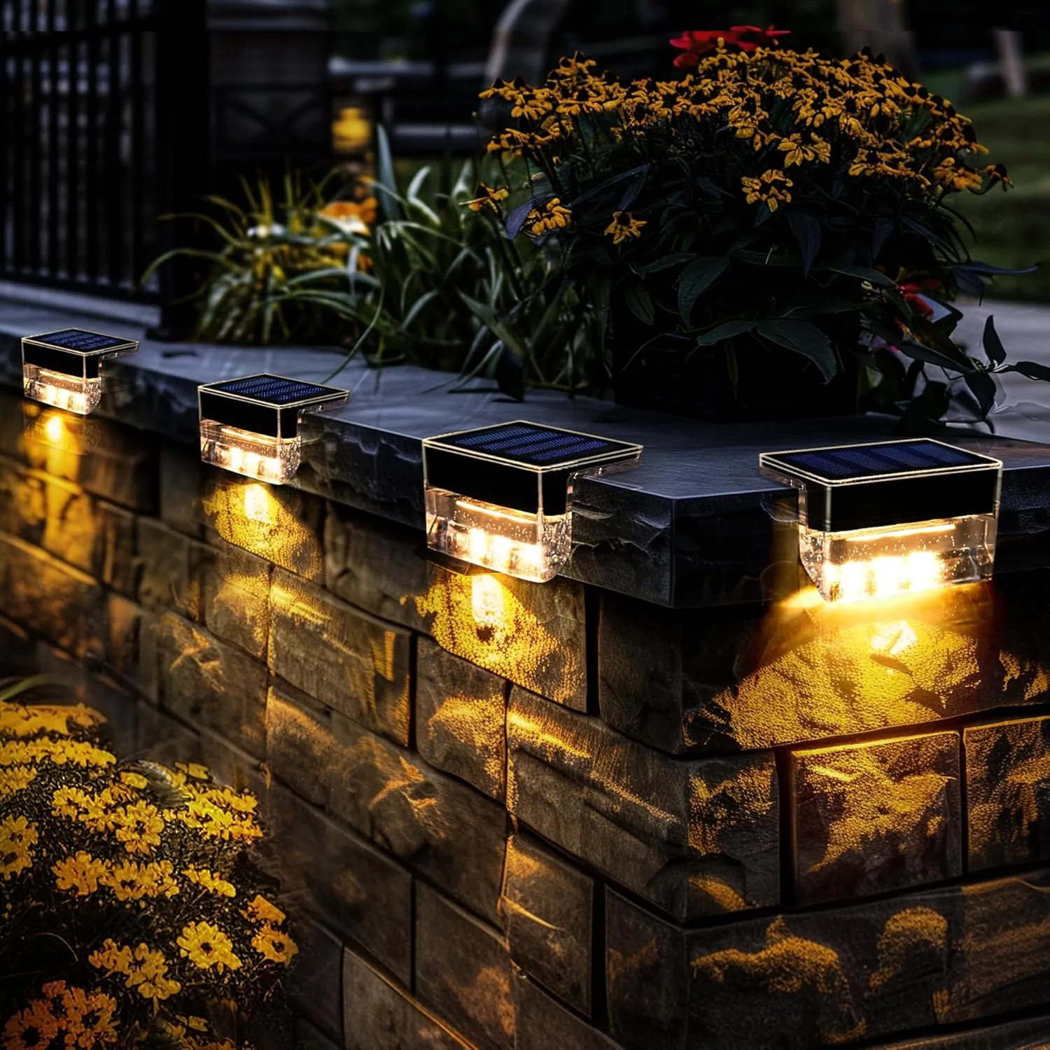 Solar Deck Lights, Solar Step Lights Outdoor Solares Powered Waterproof for Stairs Fence Balcony Patio Yard Garden Railing and Pool Decor(6pack, Warm White)