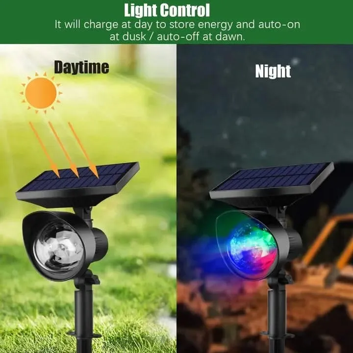 Solar DJ Lights Outdoor LED Focus Garden Light For Home, Pathway Decoration (RGB, Waterproof)
