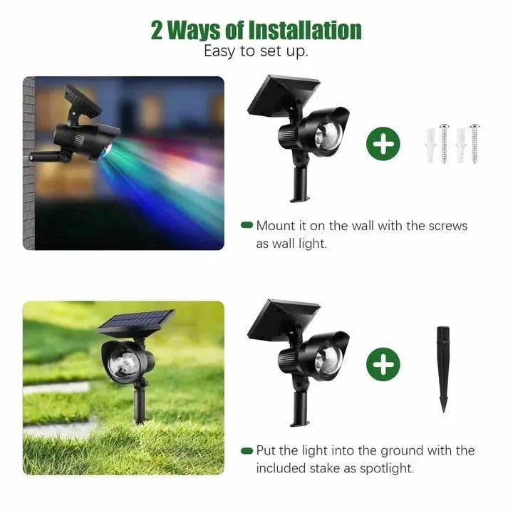 Solar DJ Lights Outdoor LED Focus Garden Light For Home, Pathway Decoration (RGB, Waterproof)