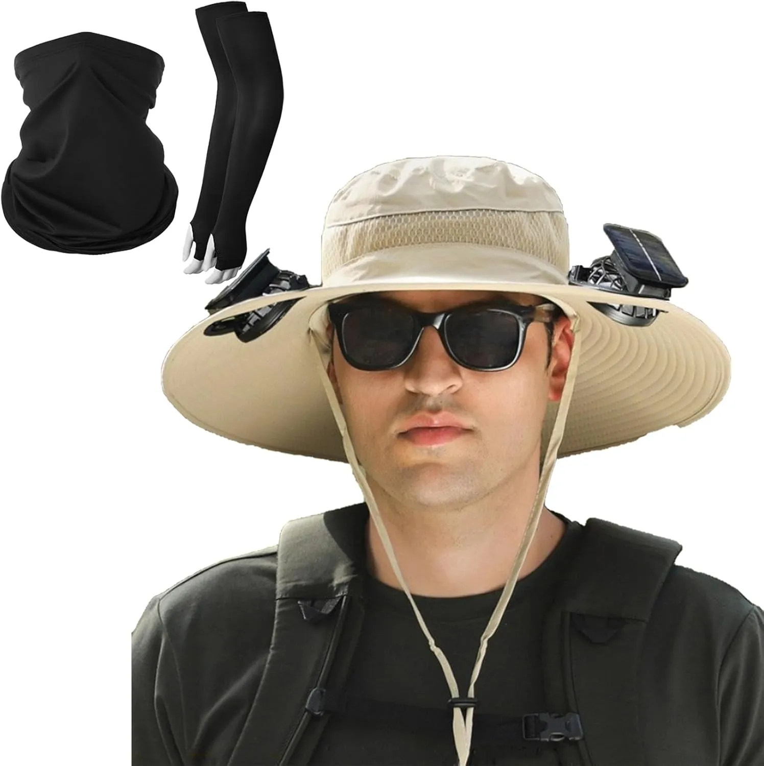 Solar Fan Hat,Sombrero con ventilador Solar,Solar Powered Outdoor Fishing hat,2 Solar Fan