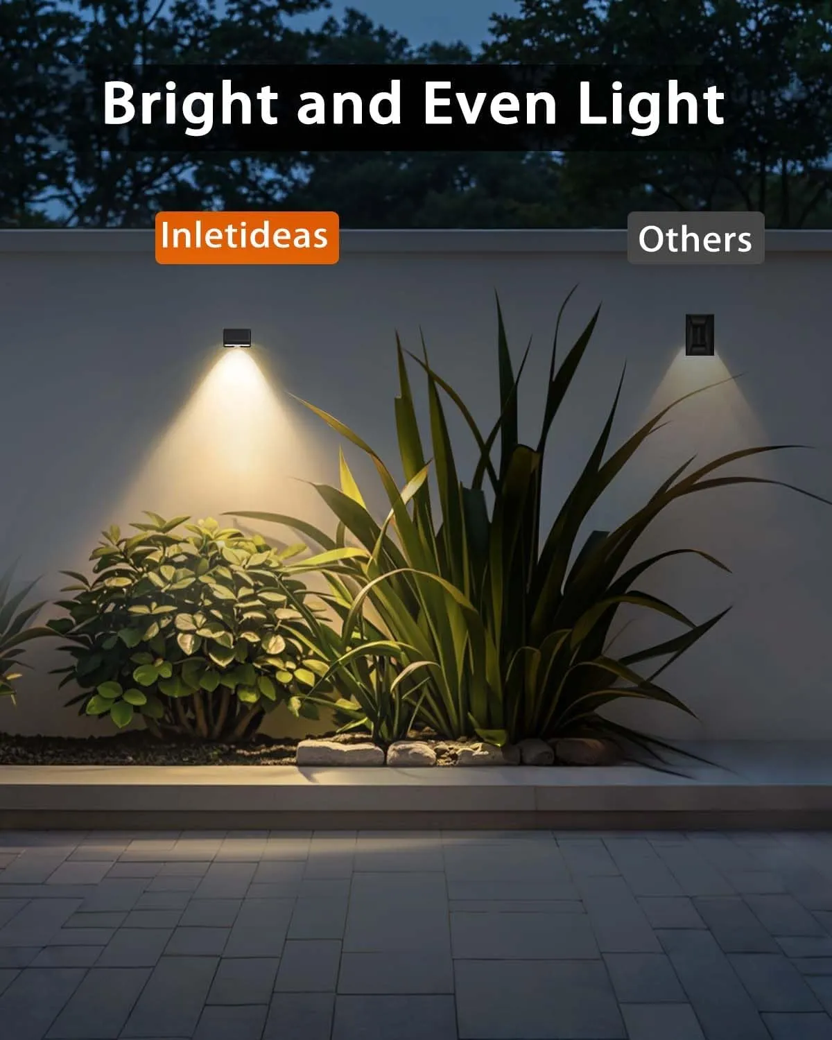 Solar Fence Lights Outdoor 12-Pack | IP67 Waterproof Wall Lights | Dusk to Dawn Auto-On/Off, Easy to Install | Decorative Solar Lights for Deck, Patio, Yard, Step, Garage, Pool (Warm White)