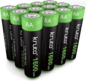 Solar Lights Batteries AA 1600mah High Capacity 1.2V Ni-MH Rechargeable AA Solar Battery for Outdoor Solar Lights, Battery String Lights, TV Remotes, Wireless Mouses, Radio, Flashlight