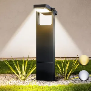 Solar Pathway Lights Outdoor 4 Pack, 360° Adjustable Panel, 4 Modes Warm/Cool White, 12H Solar Powered Path Lights, IP65 Waterproof Landscape Lighting for Walkway Yard Garden